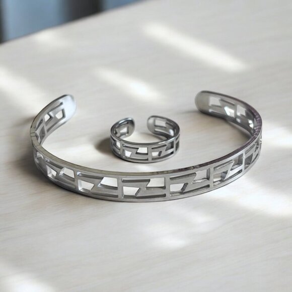 Ring & Cuff Bangle Set - Picture 2 of 6